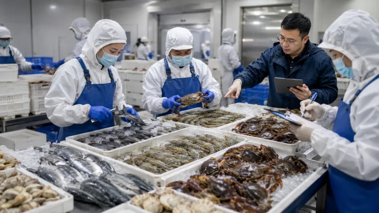 批发采购商的海鲜分级与规格控制